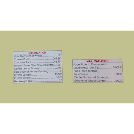 Pro-Series 11" Pro-Series Radius And Angle Dresser 3800-5225